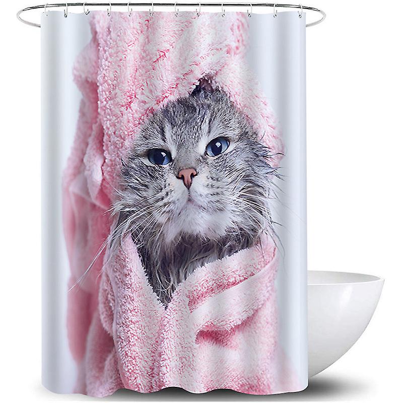 Machine Washable Antibacterial Polyester Fabric Shower Curtain