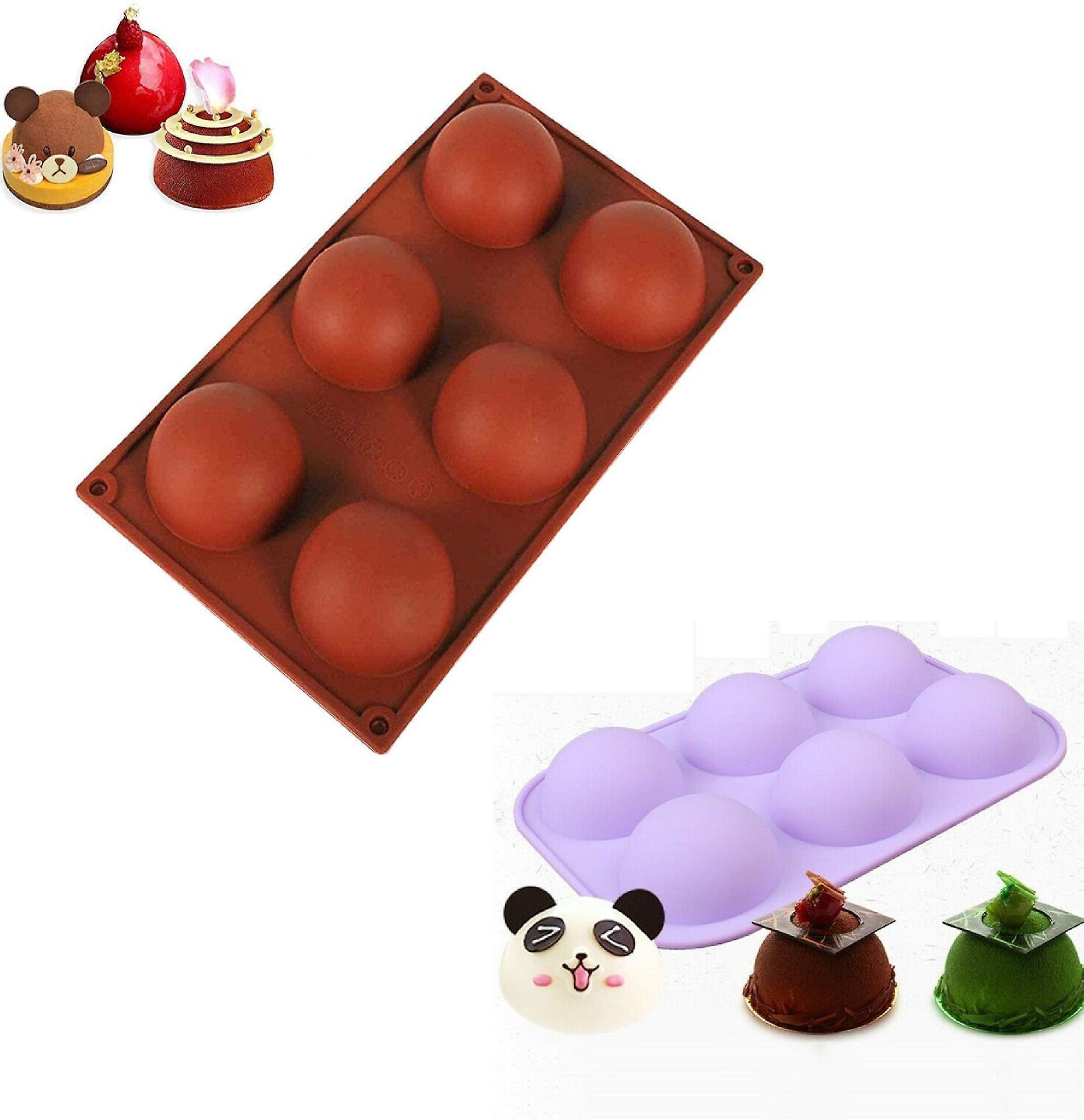 6 Cavities Hemisphere Dome Semisphere Teacake Silicone Mold 2 in Set
