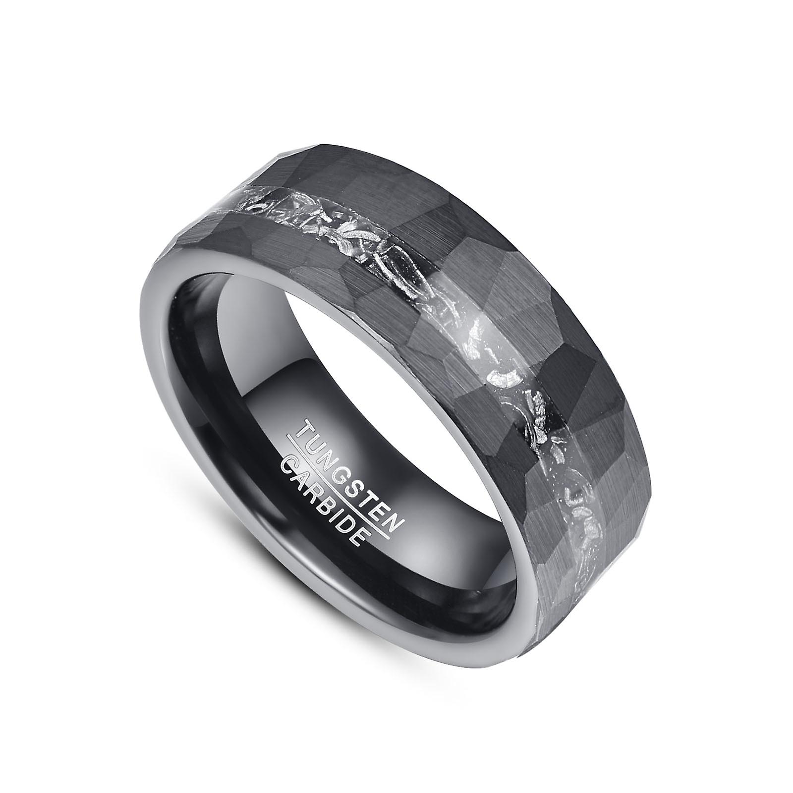 8mm Width Men's Tungsten Carbide Steel Ring