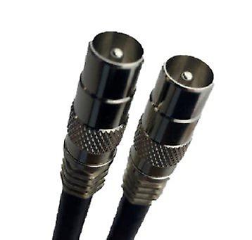 1M | Tv Antenna Cable Pal Male To Male Aerial Flylead Coax Rg6 Quad Shield Black