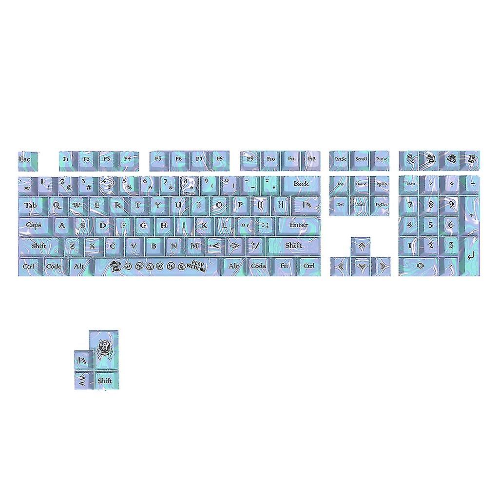 Keycaps Compatible With 112pcs Set Ansi Iso Compatible Layout Dye-subbed Pbt Material