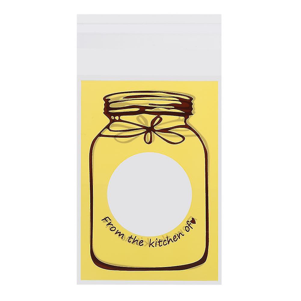 nobrands Candy Bag -Cookie bag Lovely Plastic Candy Biscuit Cookies Gift Packaging Bag Party Supplies New 4 Colors 100pcs/Pack(7 * 10+3 Yellow)