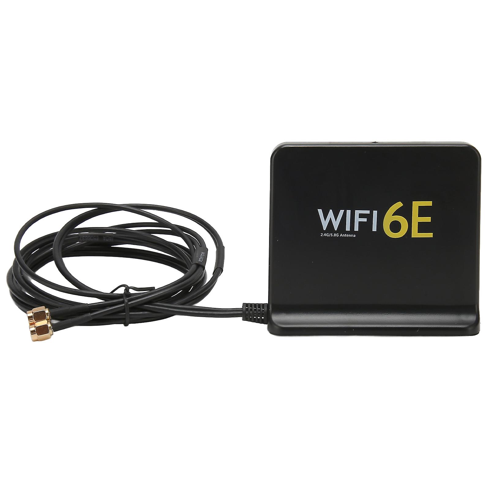 WiFi6E Omnidirectional 4dBi High Gain 2.4GHz 5.8GHz Wireless Network Antenna with SMA Port, Black