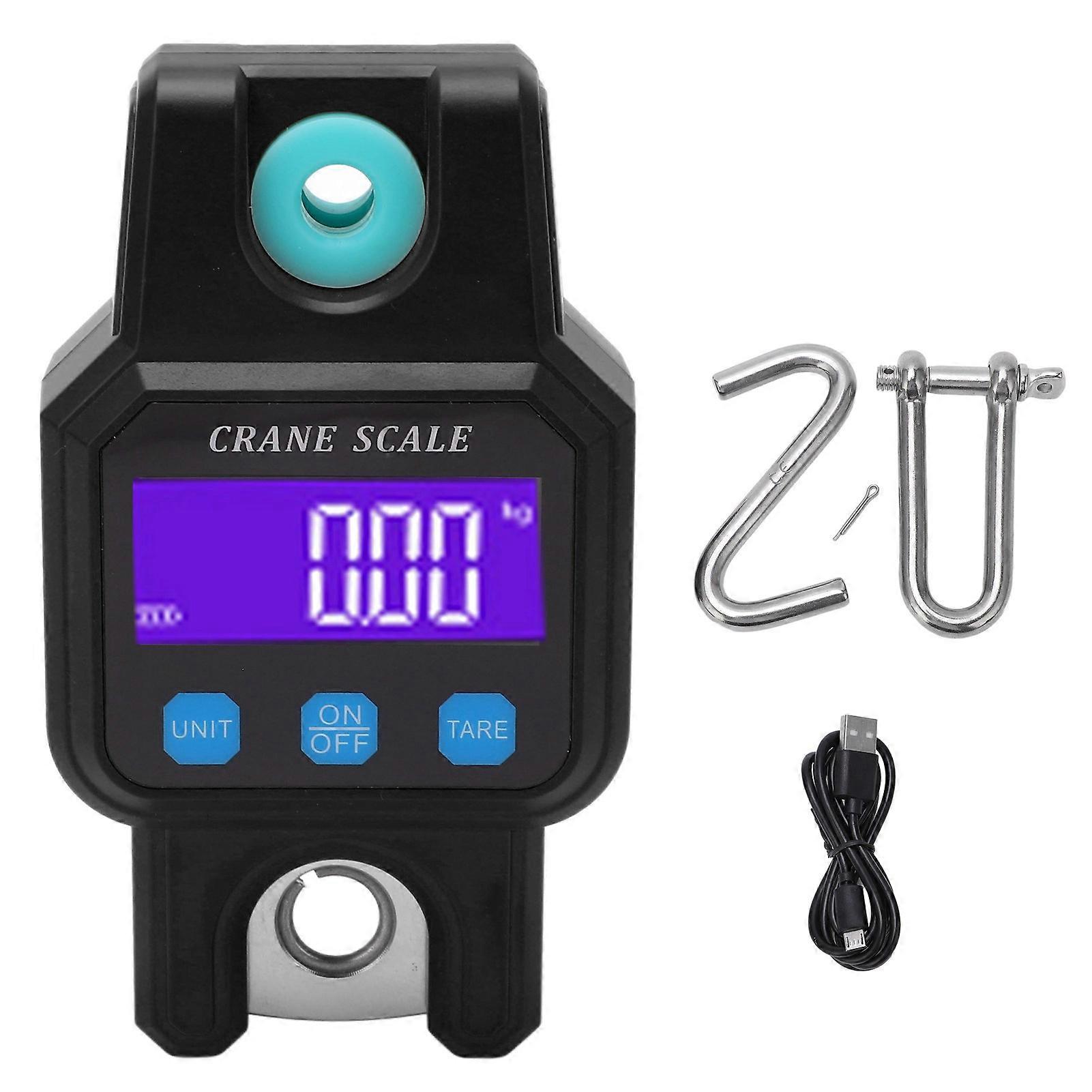Hanging Scale Digital Display Backlight Screen 300KG Range Weighing Tool for Warehouse Black