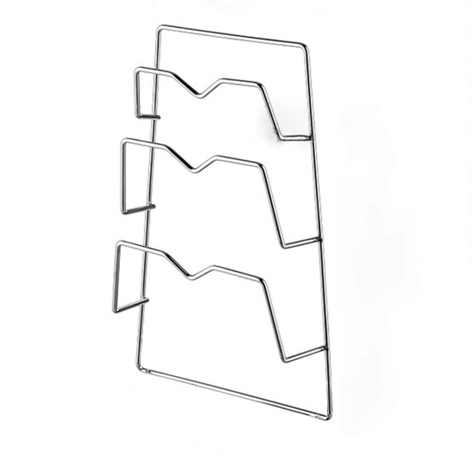 Wall-mounted 3-layer multifunctional stainless steel pot lid rack