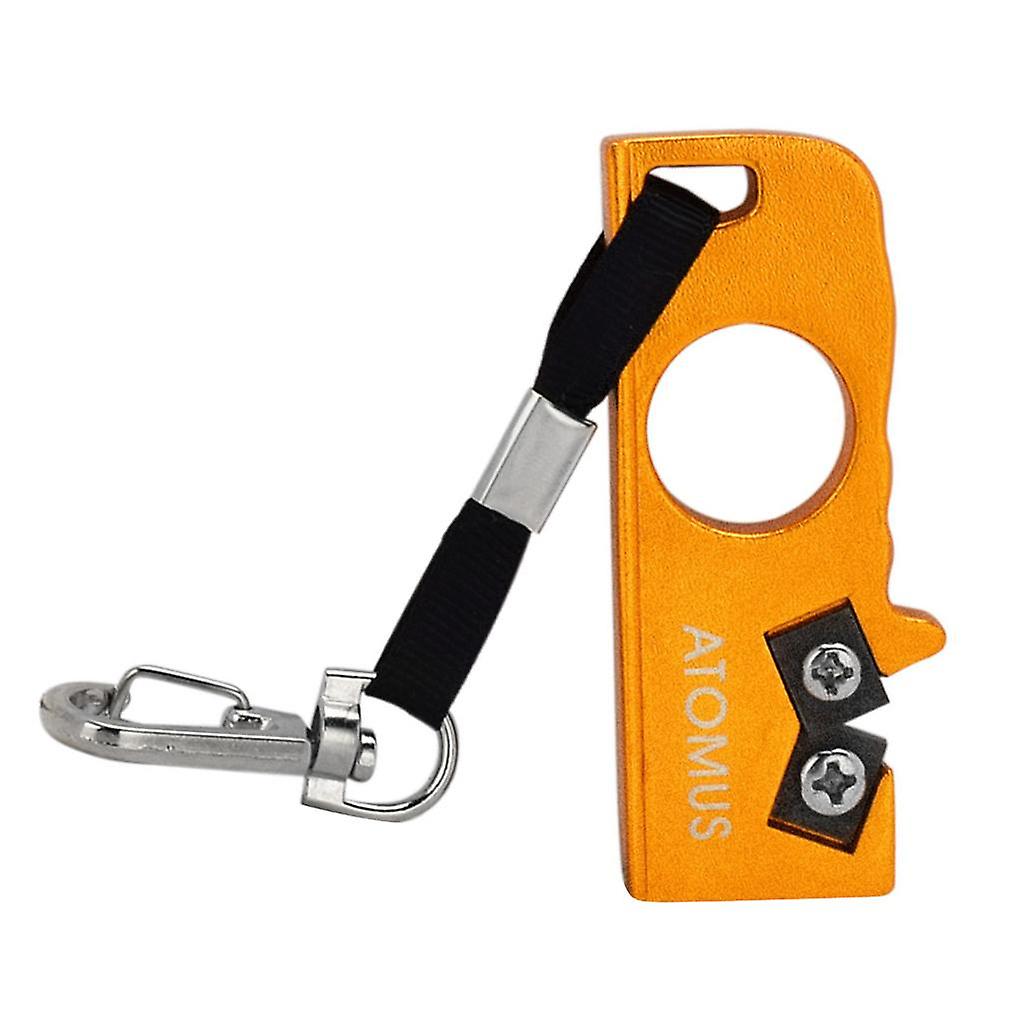 Portable Mini Sharpener Alloy Outdoor Kitchen Sharpening Tool with Key Chain Gold