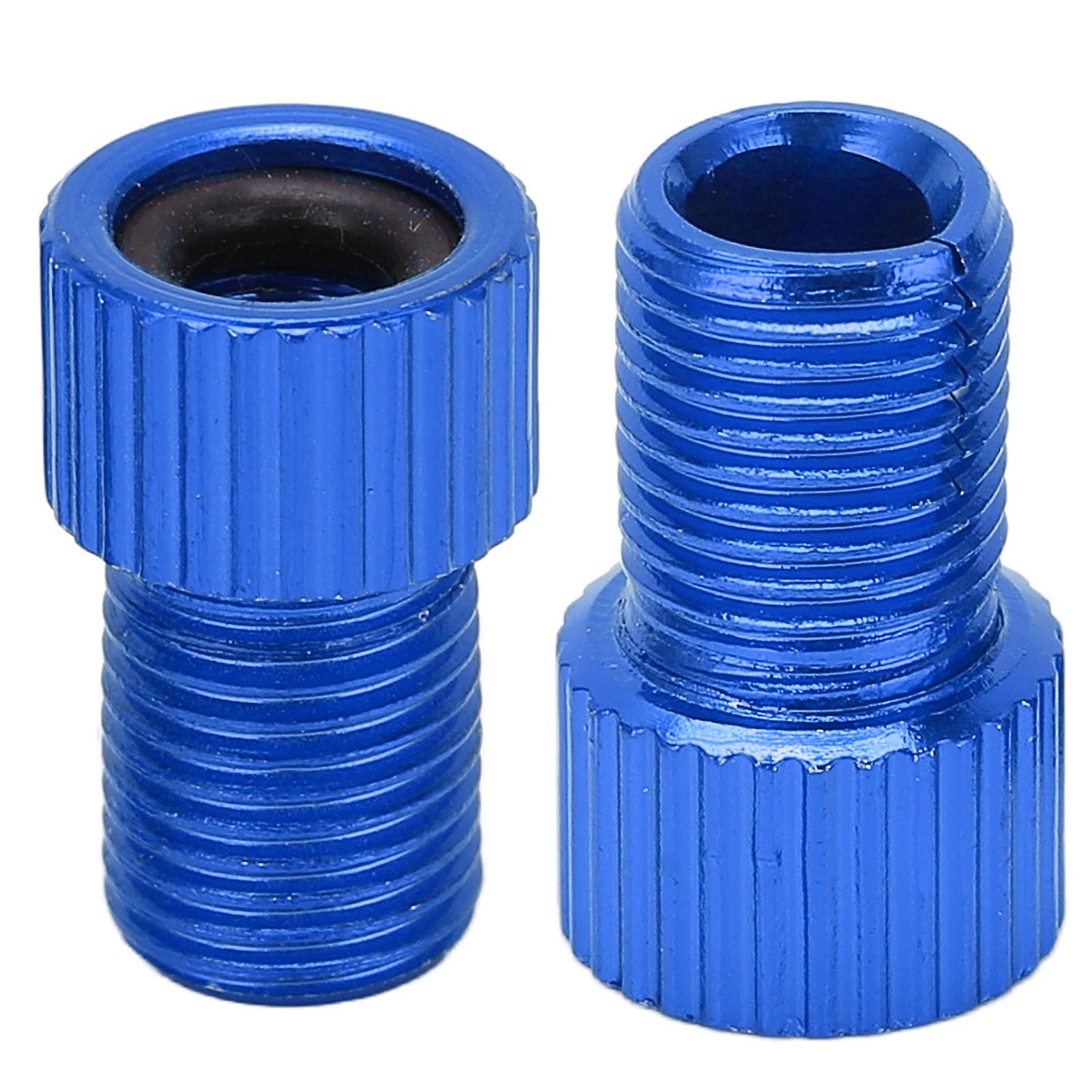 2pcs/set Presta to Schrader Bicycle Valve Converter Wearproof Bike Prestato Schrader Valve ConverterBlue