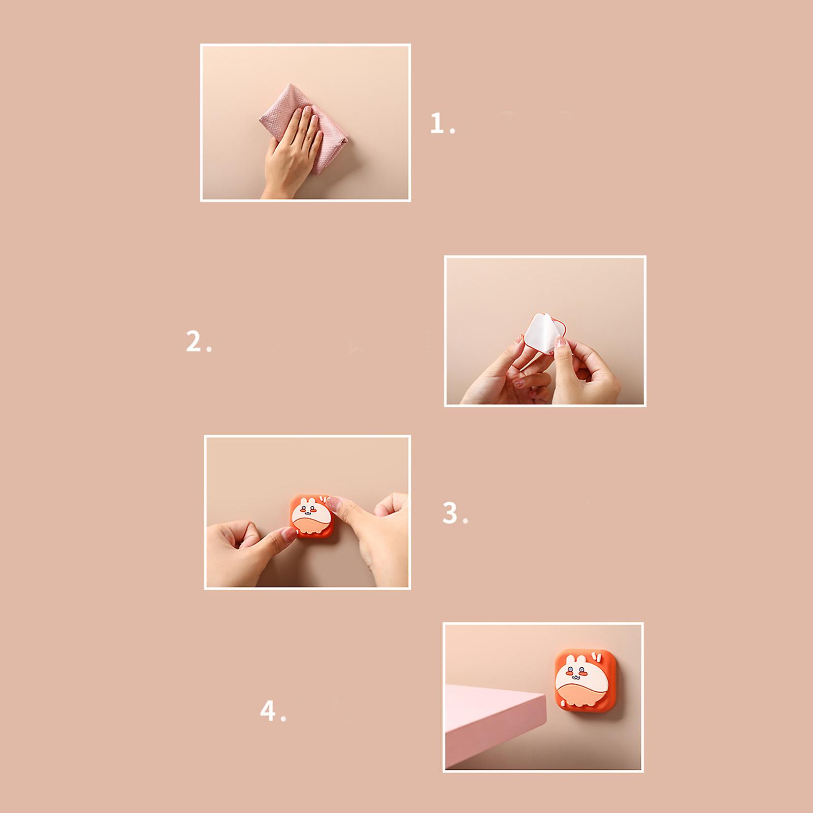 Orange Red PVC Door Stopper Wall Protector 16g Cartoon Buffer