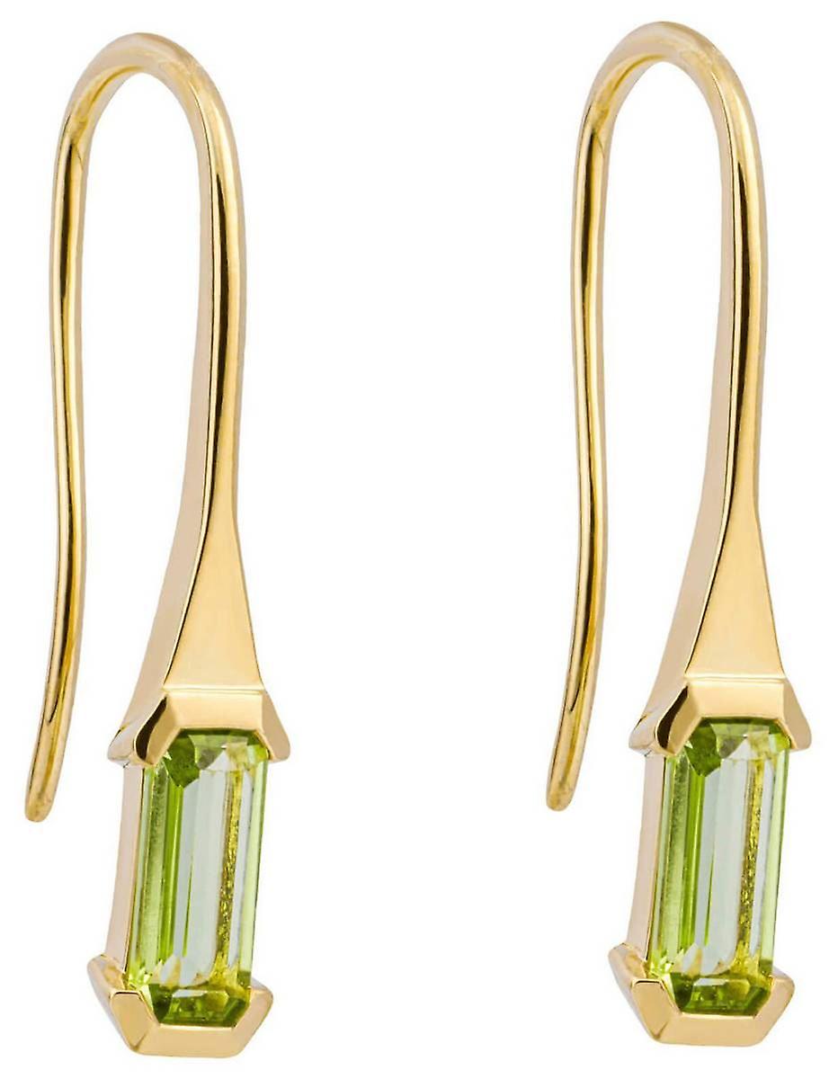 Elements Gold Elongated Peridot Earrings - Gold/Green