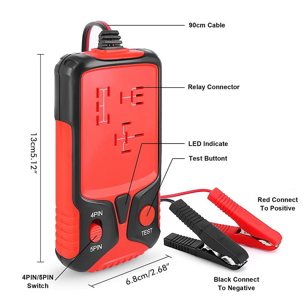 12V Car Relay Tester Battery Tester Automotive Electronic Relay Tester LED Light Indicator Car Battery Checker