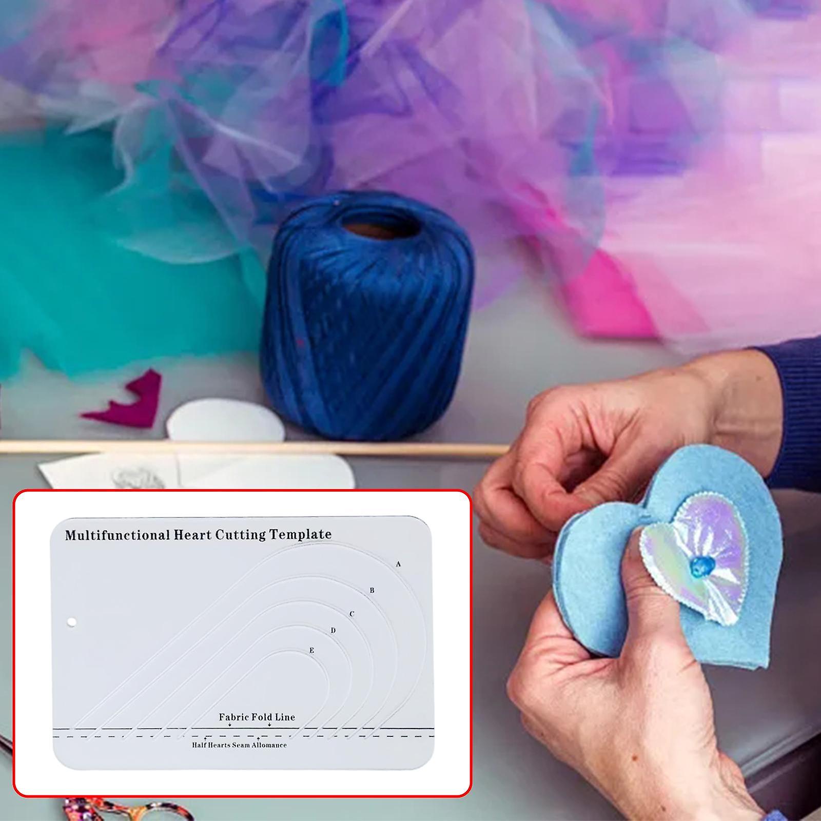 Multifunctional Heart Cutting Template Half Heart Template Shape Stencil Ruler Pattern Acrylic Quilt Template for Sewing Tool
