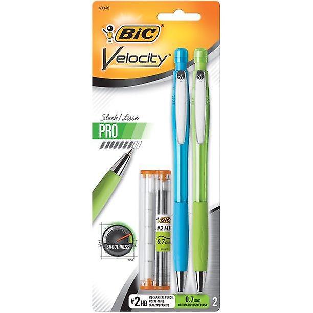 Bic Velocity Pro Mechanical Pencil, Medium Point (0.7mm), Assorted Colored Barrels, 2 Count