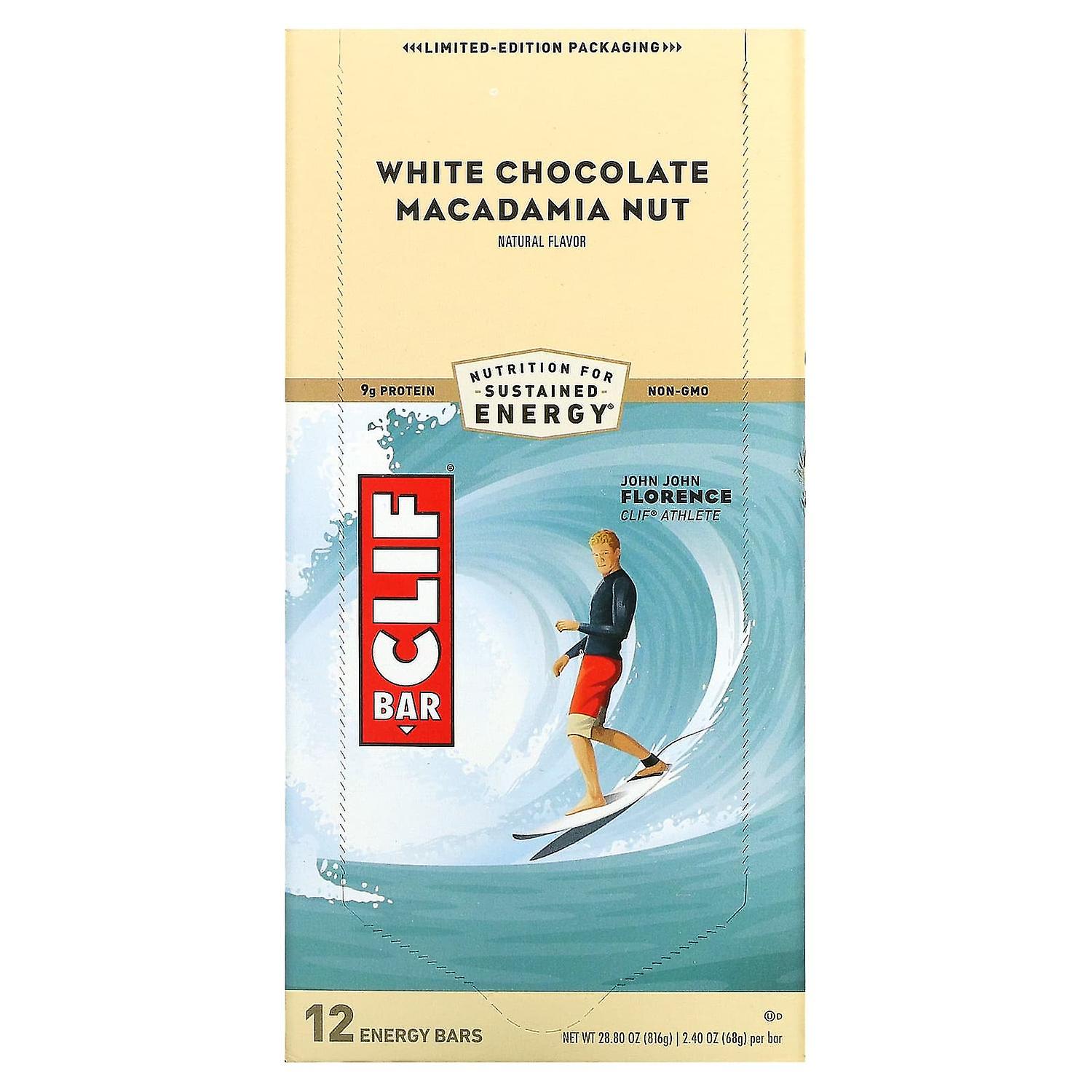 Clif Bar, Energy Bar, White Chocolate Macadamia Nut, 12 Bars, 2.40 oz (68 g) Each