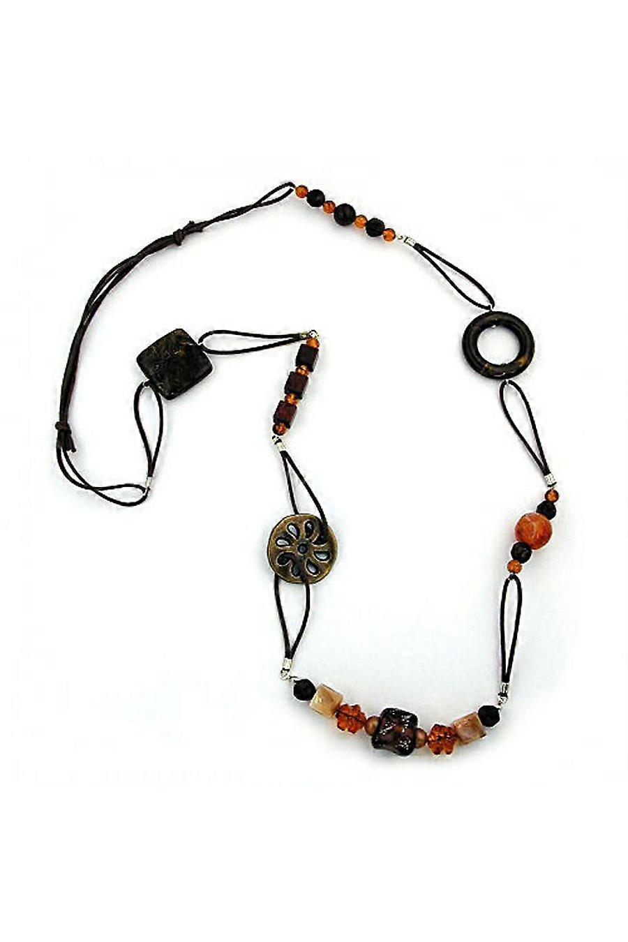 Necklace Brown Beads 95cm - Gl02626