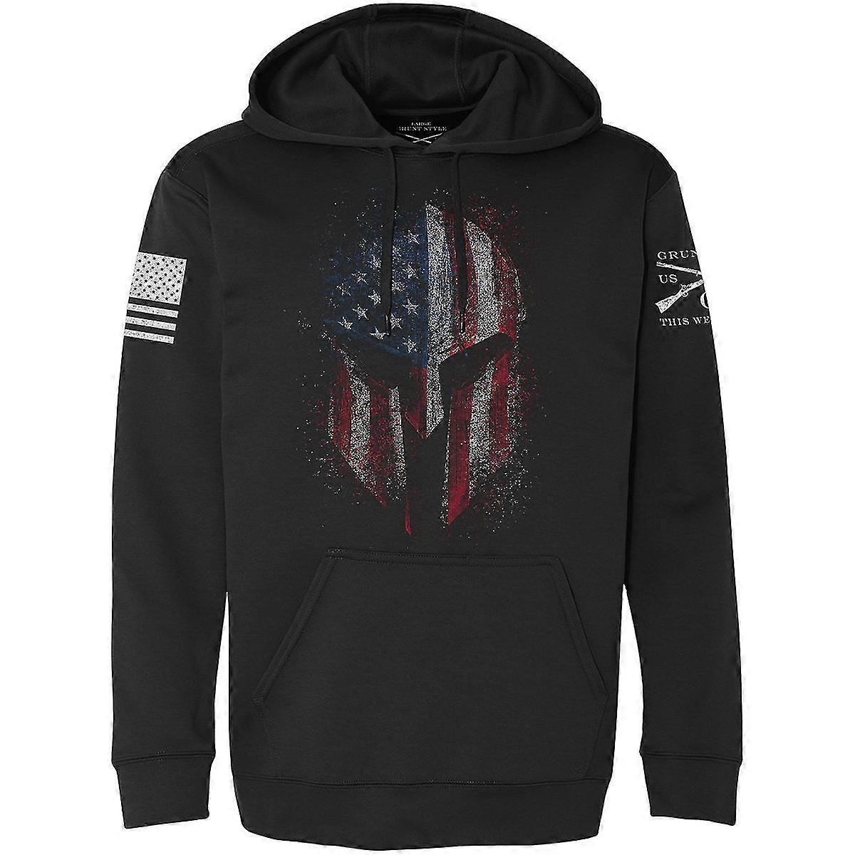 Grunt Style Spartan 2.0 Poly Pullover Sudadera con capucha - Negro