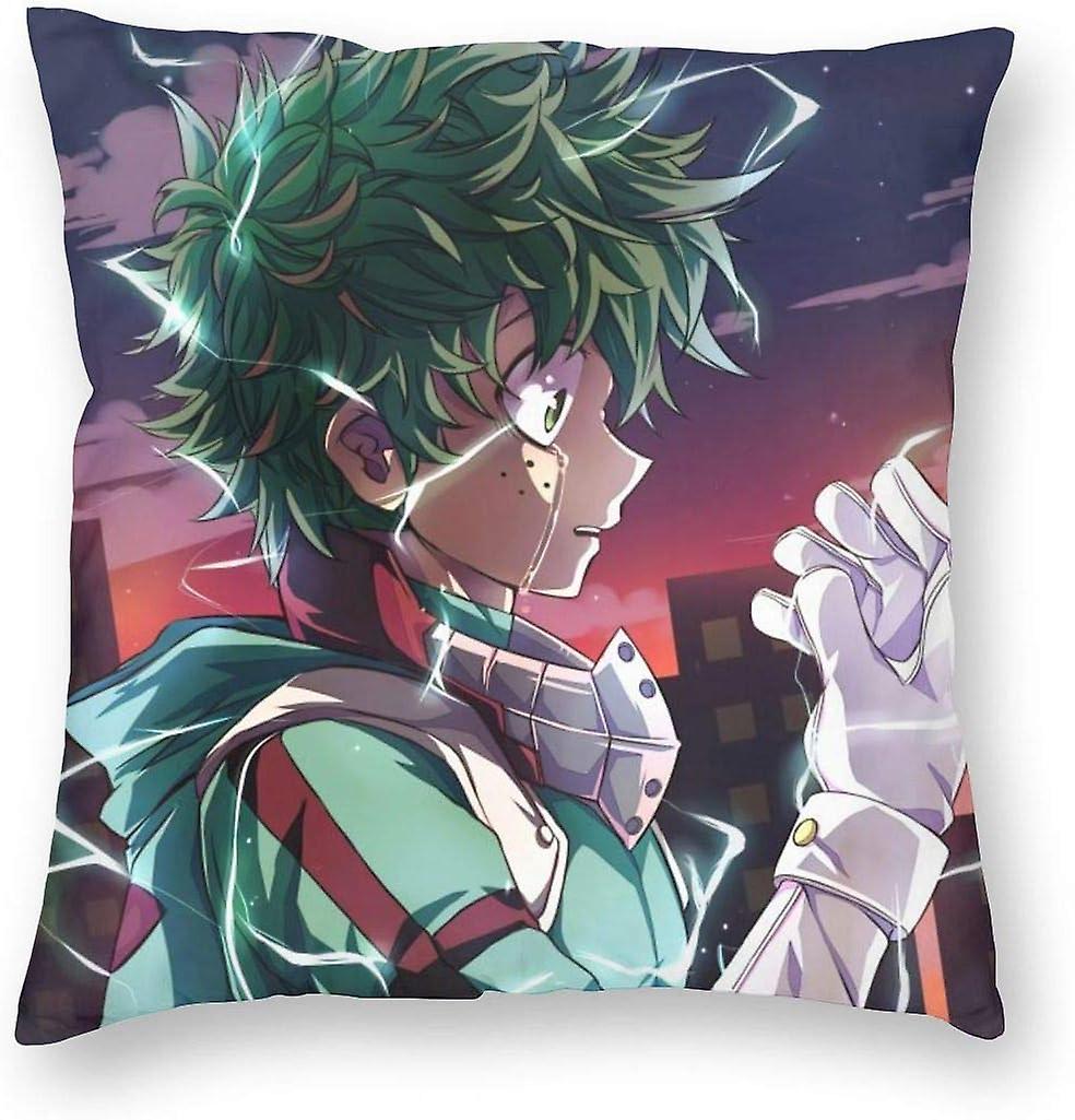 My Hero Academia Midoriya Izuku Anime Throw Pillow Luxury Breathable Cushion Cover Decorative Square Soft Pillowcase Accent Pillow Case 18" x18" -cp44