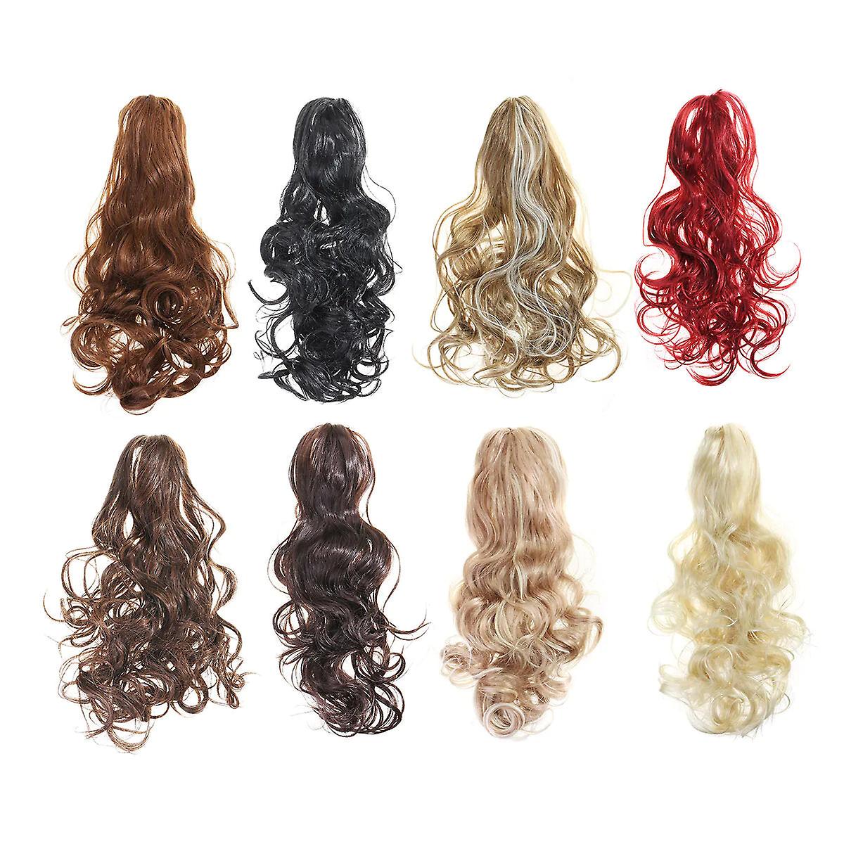 24" Long Hair Extension Bun Wig Ponytail - Matte High Temp Silk Fiber Claw Clip