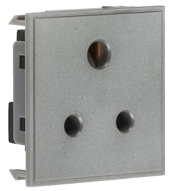 Knightsbridge 5A unswitched round socket module 50 x 50mm - grey - NET5AGY