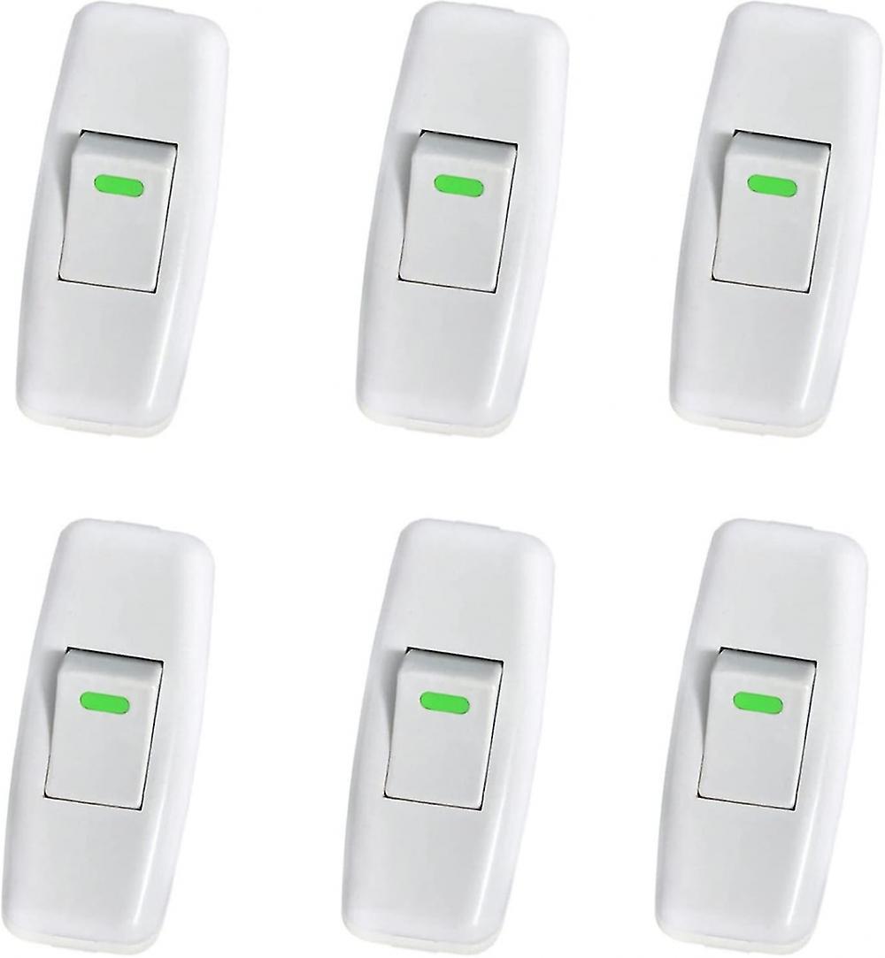 Lamp Switch, Torpedo Switch, Inline Cord Switch, Bedside Lamp Switch, Inline Rocker Switch For Bedside Table Lamp On Button Replacement, 6 Pack