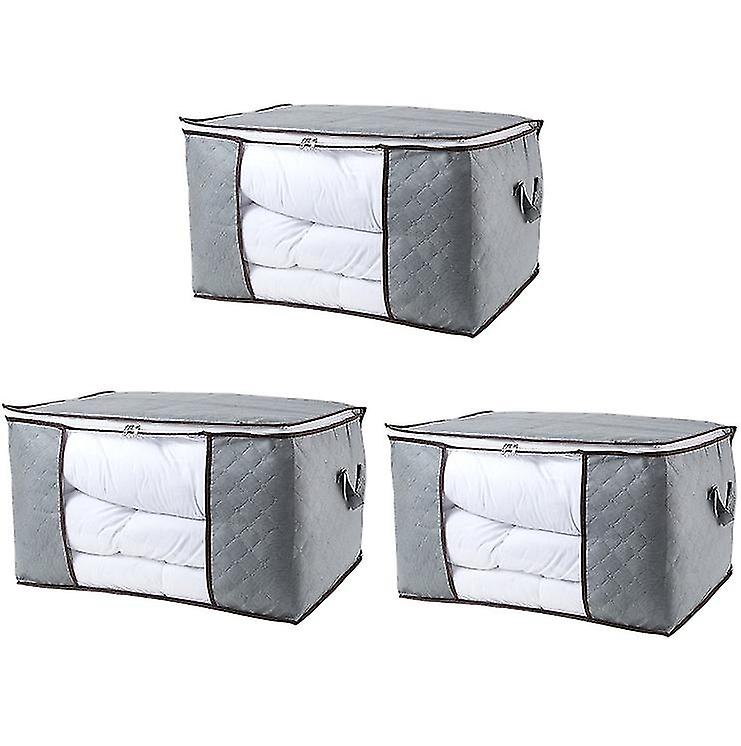 Set of 3 Clothes Storage Bag, Large Storage Box Box Storage Boxes Moving Foldable Storage Cover Quil