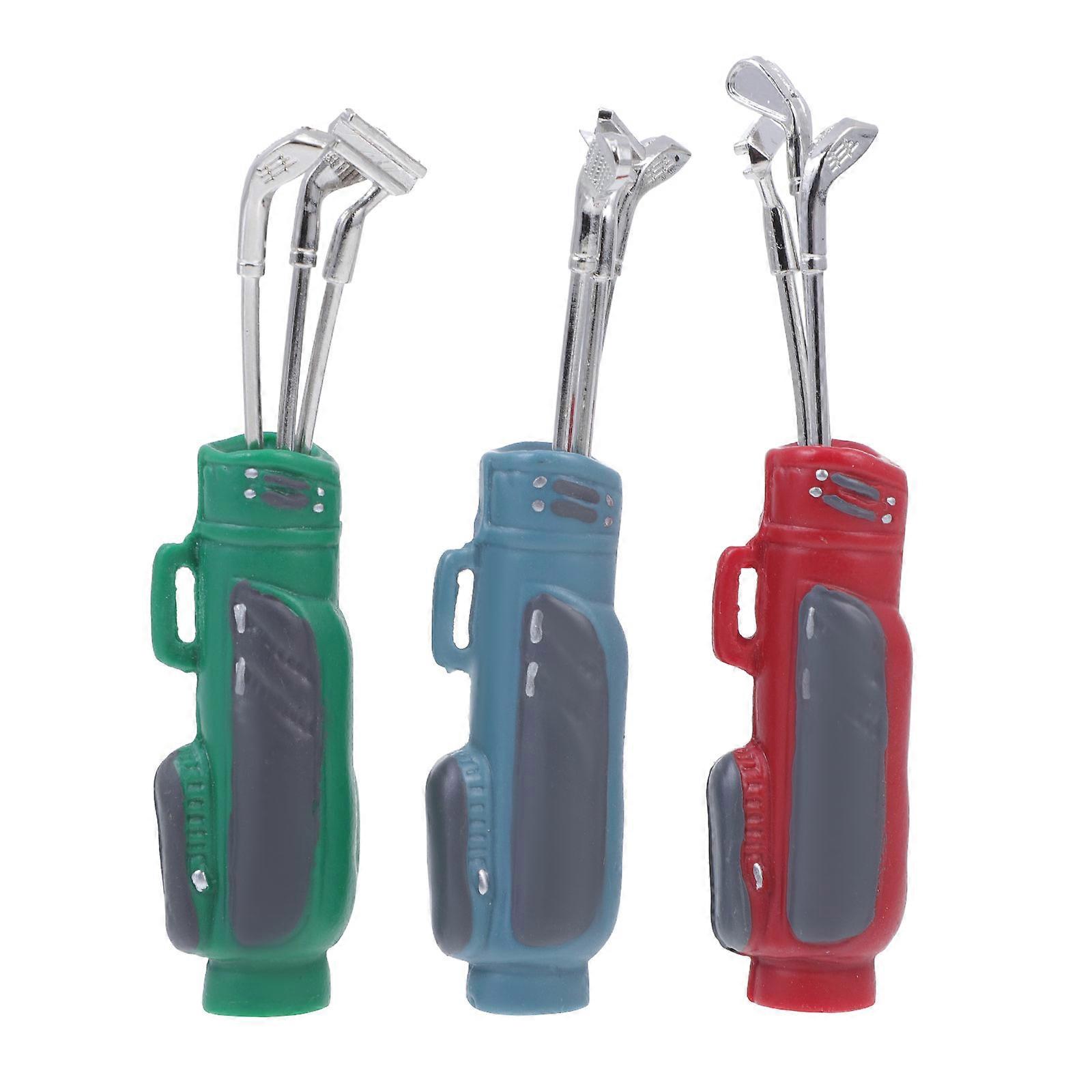 3セットミニハウスゴルフクラブセットDIY装飾品ミニチュアゴルフクラブ写真小道具