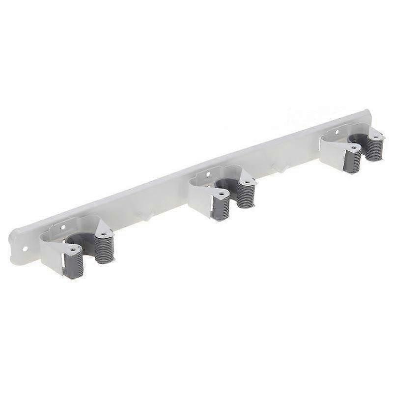 Triple hanger for metal mop, broom & garden tools