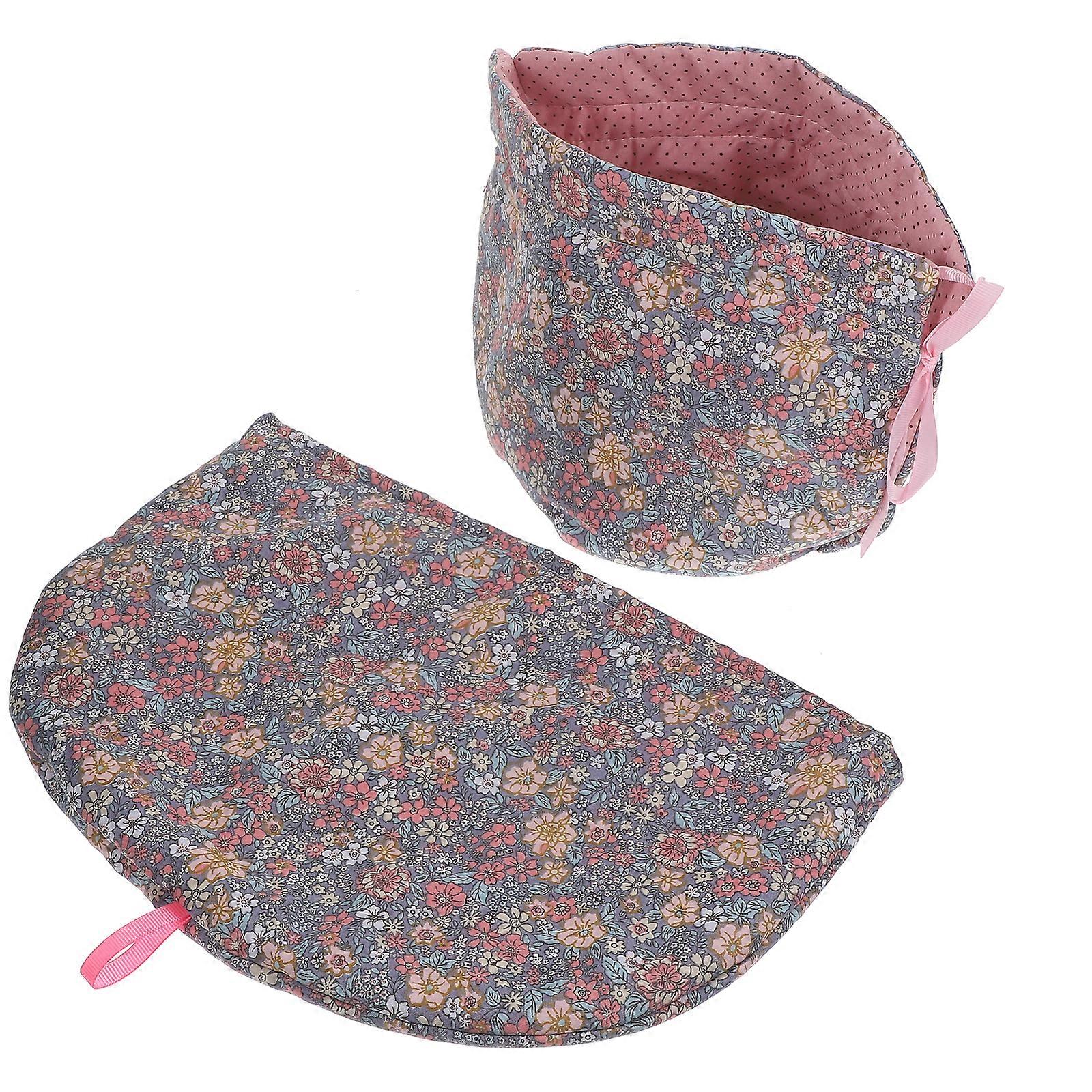 1 Set Flower Printing Tea Cozy Kitchen Tea Pot Cover Insulation Keep Warm Tea Cozy