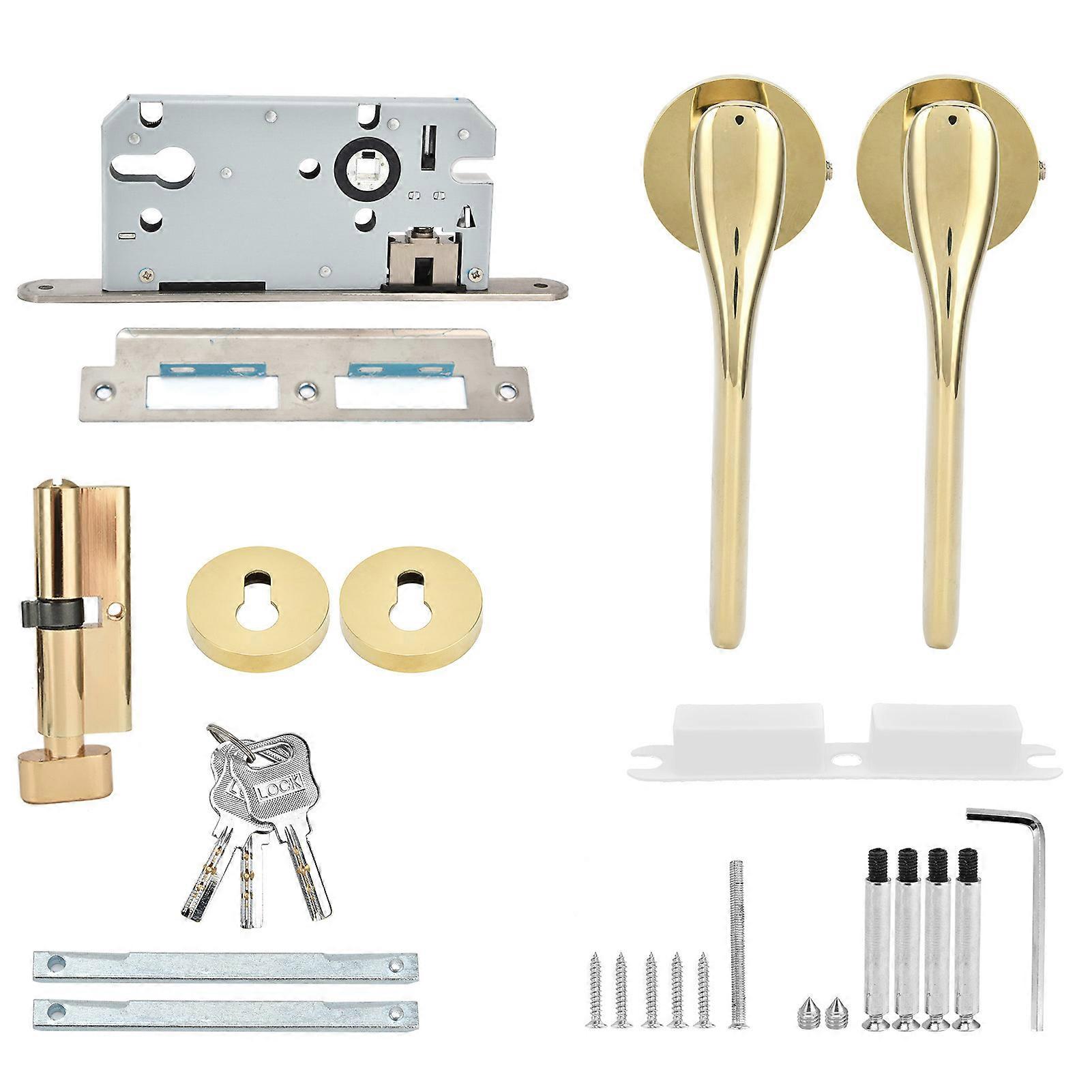 Mechanical Door Lock With Handle Set Modern Interior Bedroom Door Antitheft Lock Kit