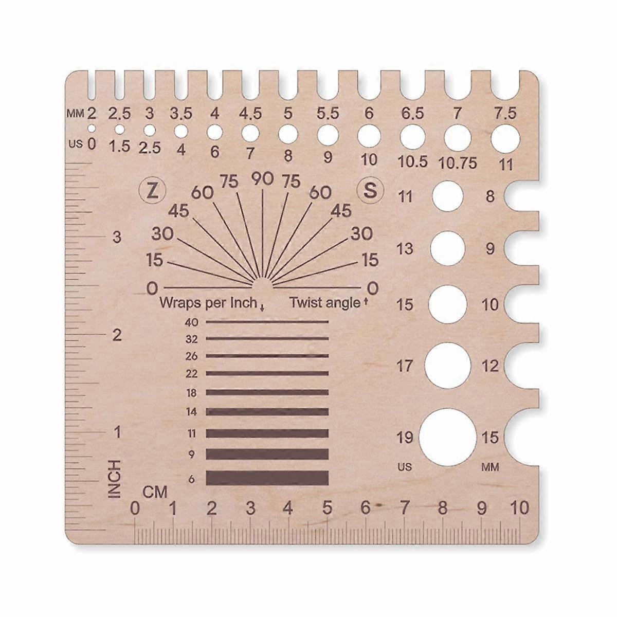 Knitting Needle Gauge Knitting Gauge Ruler Crochet Hooks Ruler Yarn & Swatch Ruler (Universal Gauge/Ruler C