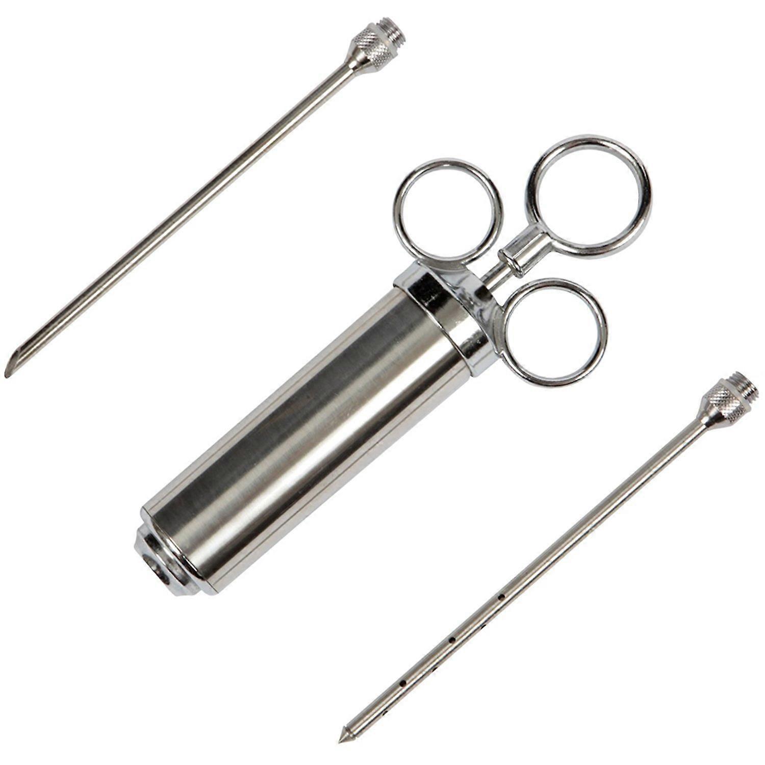 Kitchen Tool Collection Marinade Injector with Interchangeable Needle Tips, 60ML Capacity, Stainless Steel
