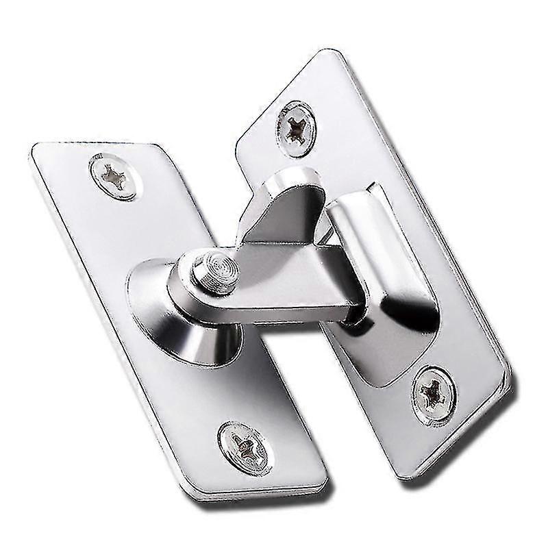 الباب المفصلي 90 درجة الفولاذ المقاوم للصدأ الباب المزلاج الزاوية اليمنى انزلاق الانحناء قفل الباب المزلاج المسمار خزانة الأجهزة الملحقات مع مسامير (1PCS، فضي