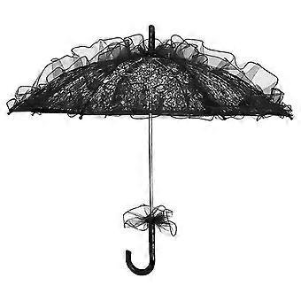 1 westerse bruiloft paraplu zwarte Lace paraplu Vintage bruiloft zon parasol gotische Goth partij paraplu's Victoriaanse bruids paraplu
