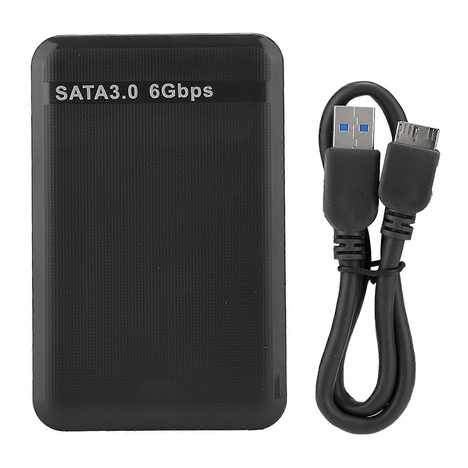 2.5inch USB3.0 SATA3.0 High Speed 6Gbps Mobile Hard Disk Enclosure Supports 6TB UASP Acceleration (Black)