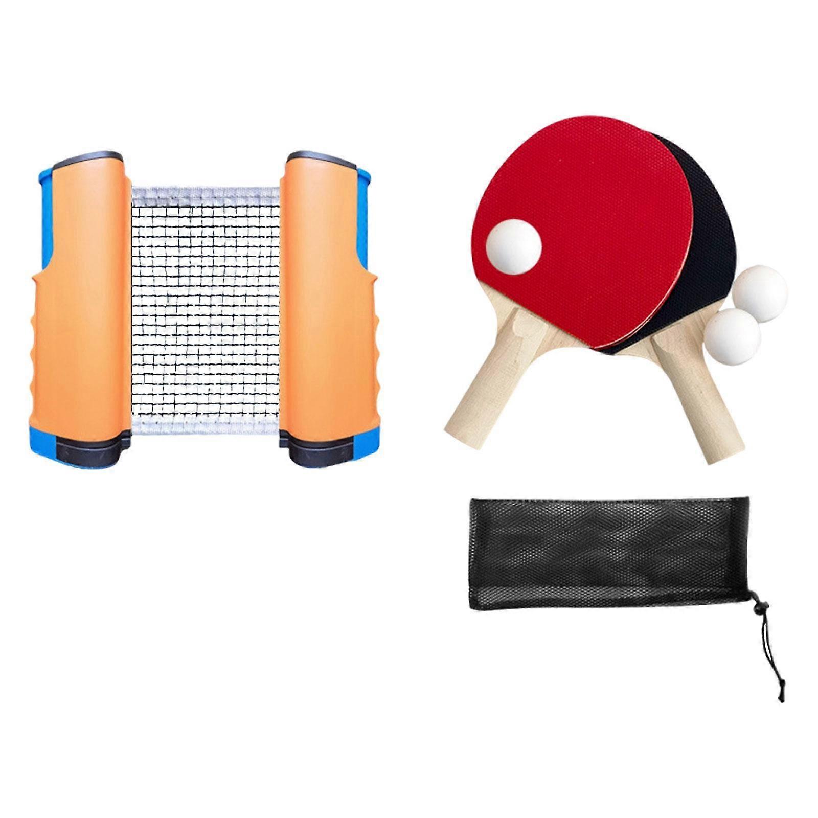 Ping Pong Paddles Set Games Table Tennis Set for Tabletop Traveling Training Grey