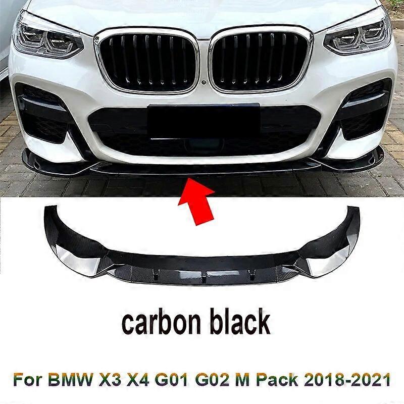 Glossy Car Front lower Chin Bumper Splitter Lip Under Spoiler Diffuser Guard Kit For BMW X3 X4 G01 G02 M Pack 2018 - 2022 Tuning
