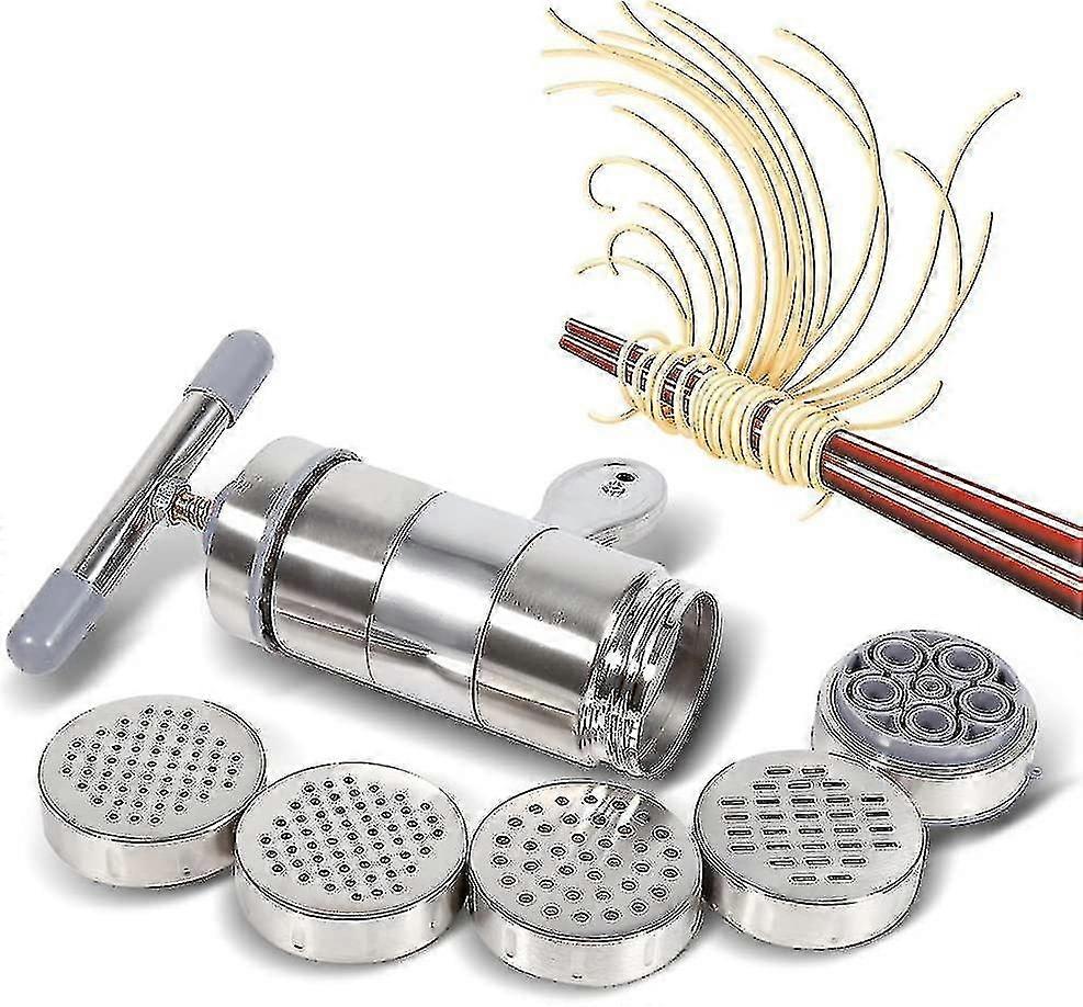 Noodle Maker Machine, Portable Manual Operated Stainless Steel Pasta Maker Noddle Juicer Pressure Making Machine