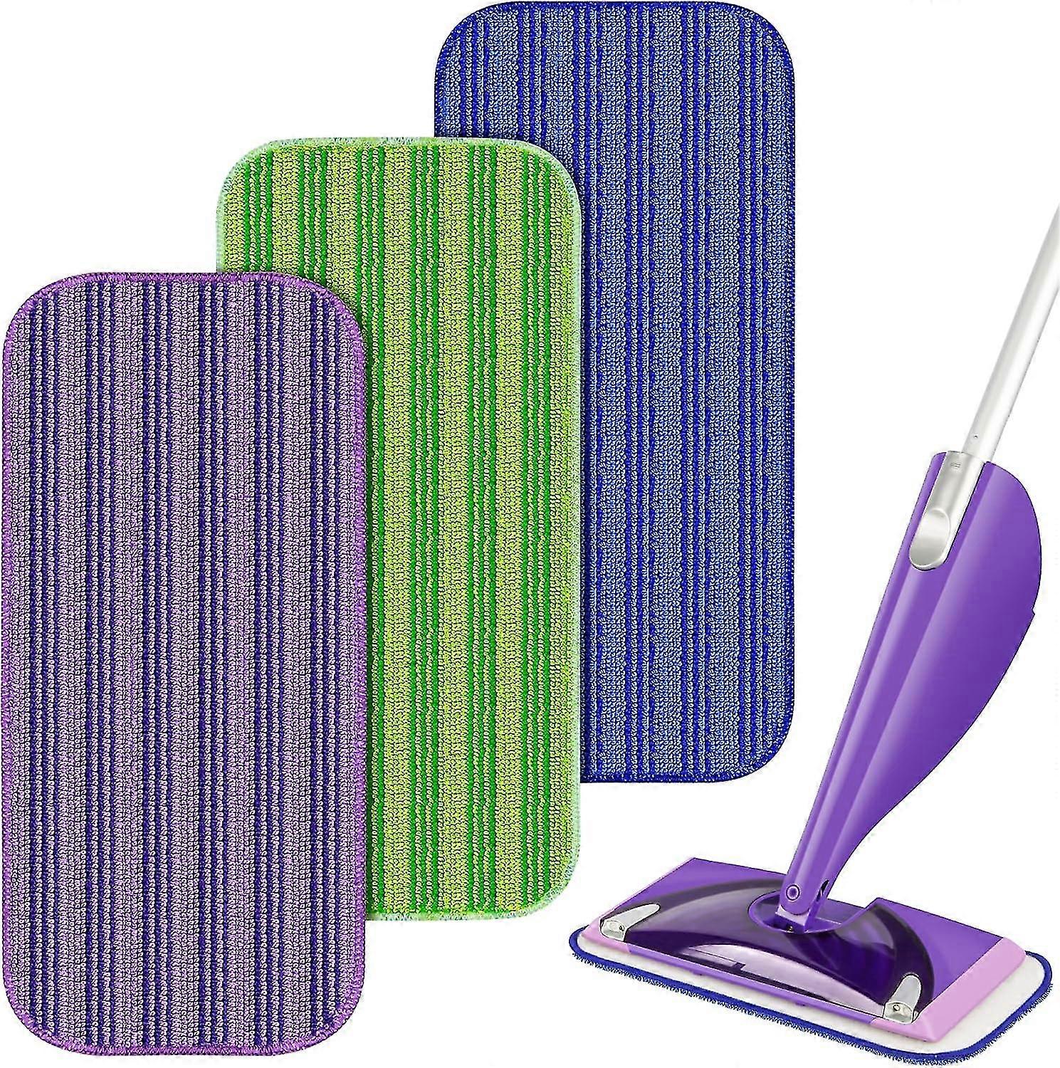 Reusable Mop Pads Compatible With Swiffer Wetjet Mop,3 Pcs Wet Pads Refill Microfiber Mop Pads Replacement For All Floor Types