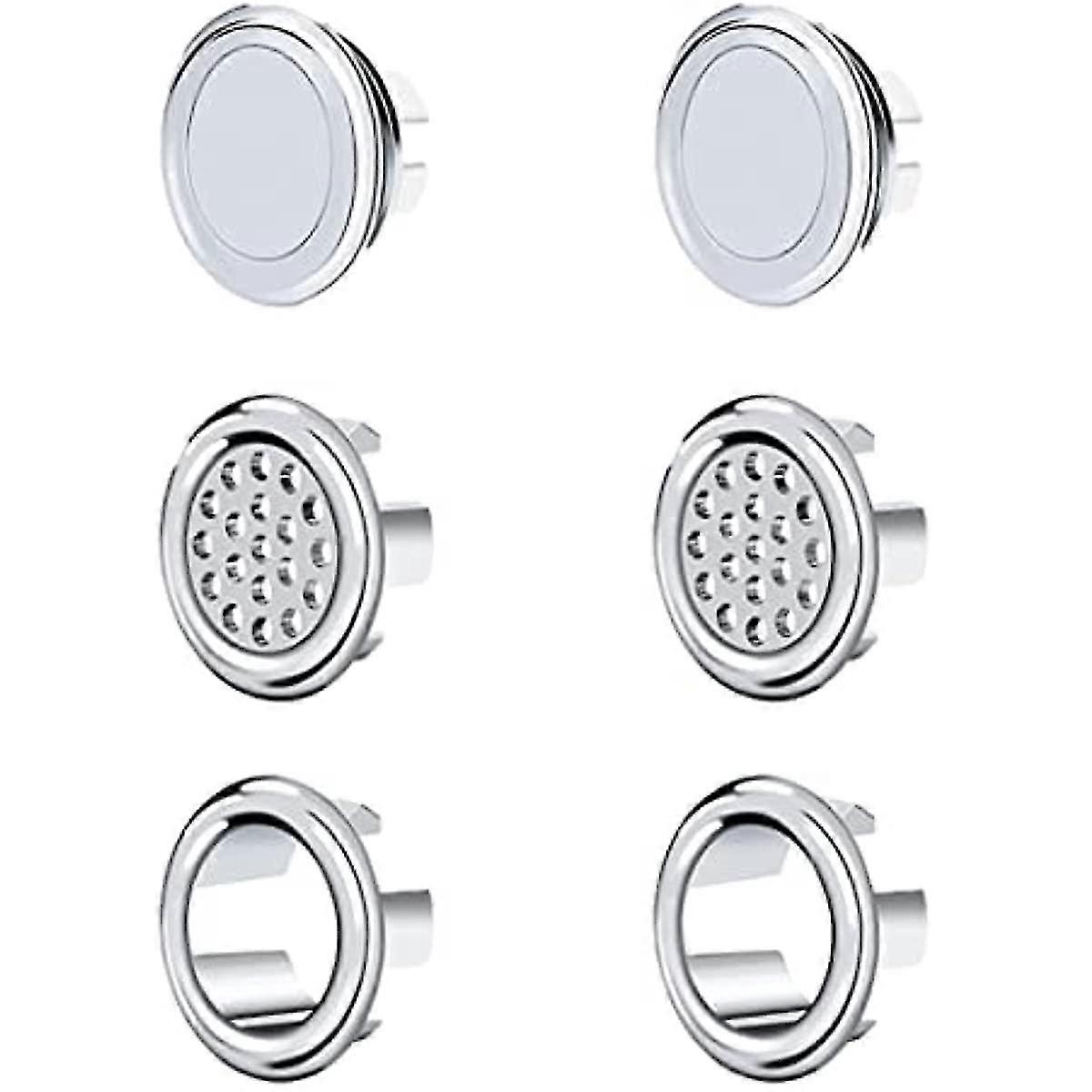 6 Pcs Sink Overflow Ring,sink Overflow Cover Round Kitchen Bathroom Basin Overflow Ring Bath Sink Hole Round Overflow Cap Cover