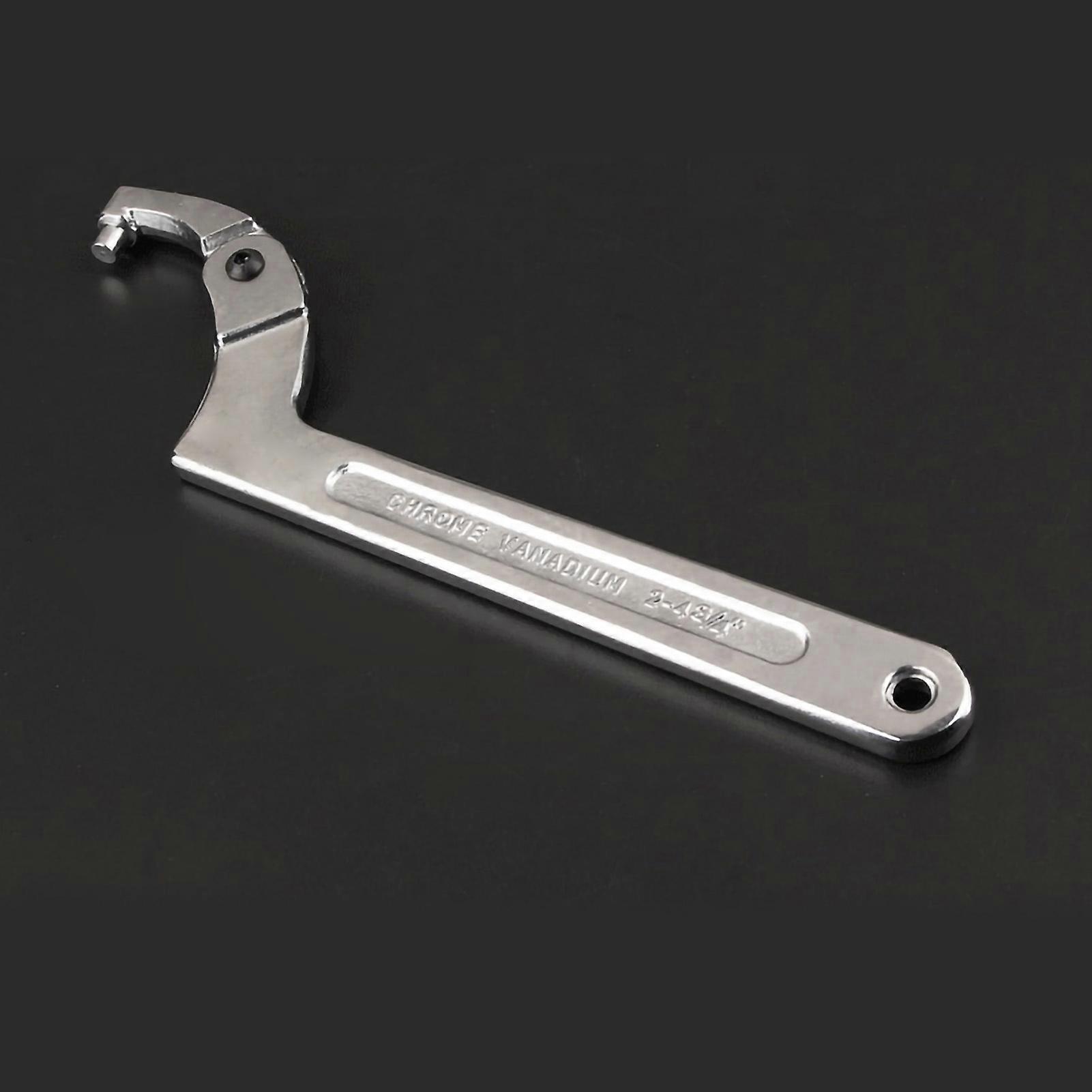 Multifunctional Hook Wrench Adjustable C Shape Movable Head Spanner Hand Repair ToolRound Head 1 1/4-3in (32-76mm)