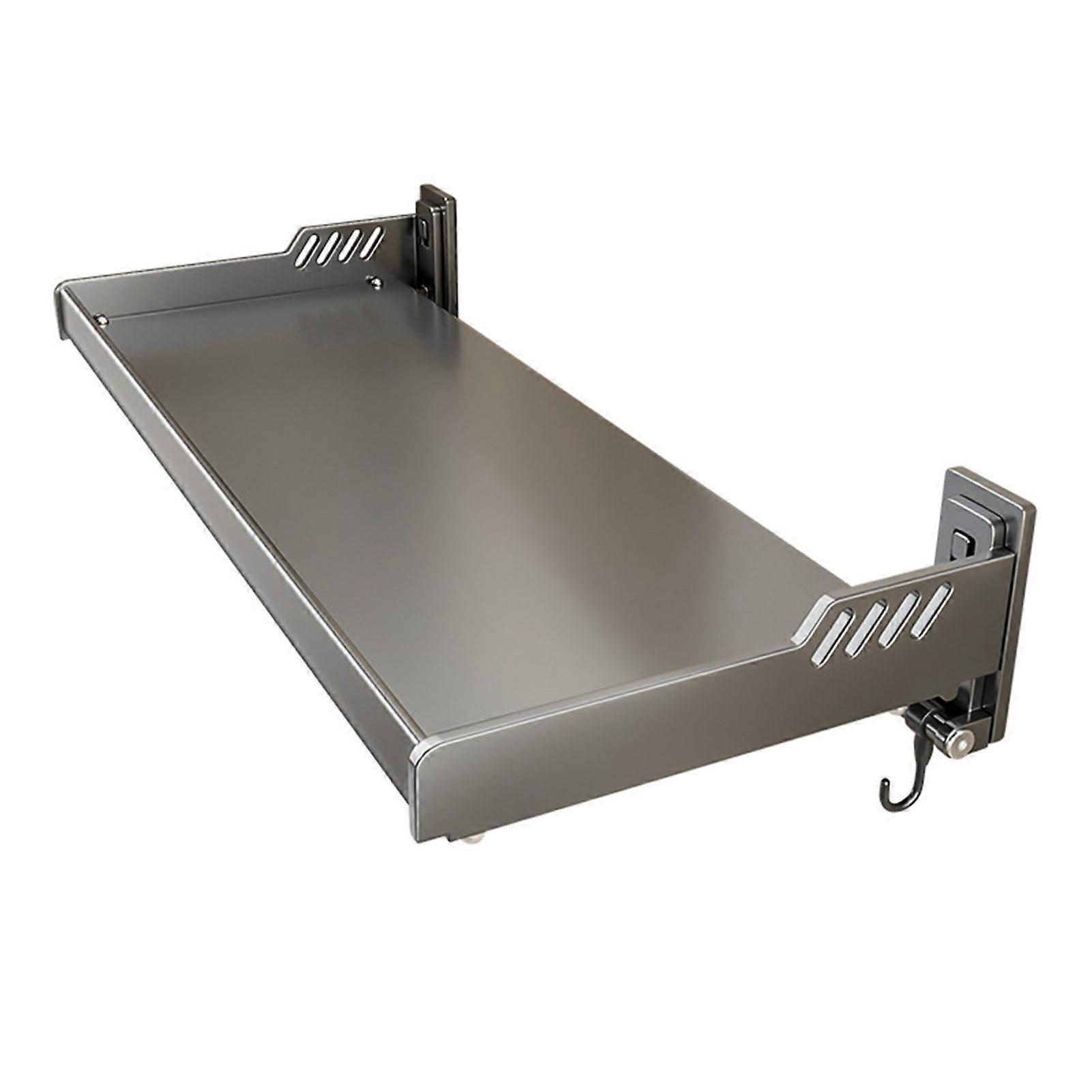 Wall Mount Kitchen Shelf Carbon Steel Punch Free Multifunctional Floating Shelf Hanging Spice Rack for Utensils 