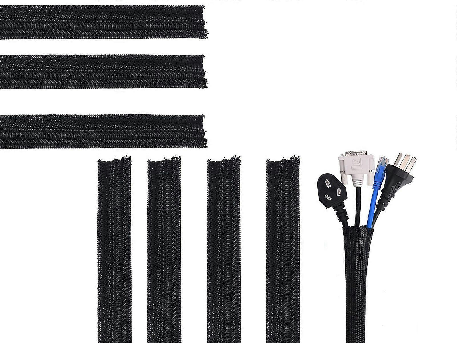 8PCS Braided Cable Sleeve Cord Wire Protector