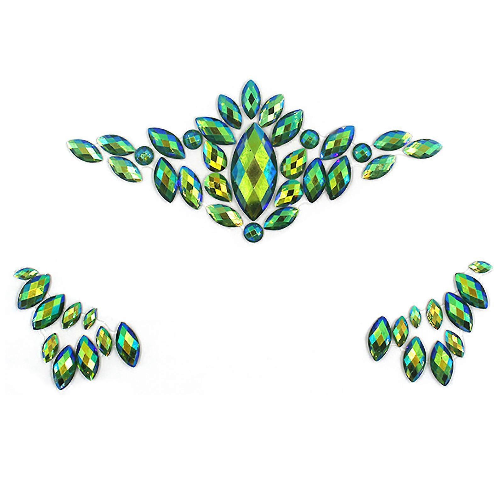 Self Adhesive Face Rhinestones Mermaid Face Gems Face Rhinestone Temporary Tattoos for Makeup Festival Face Jewels