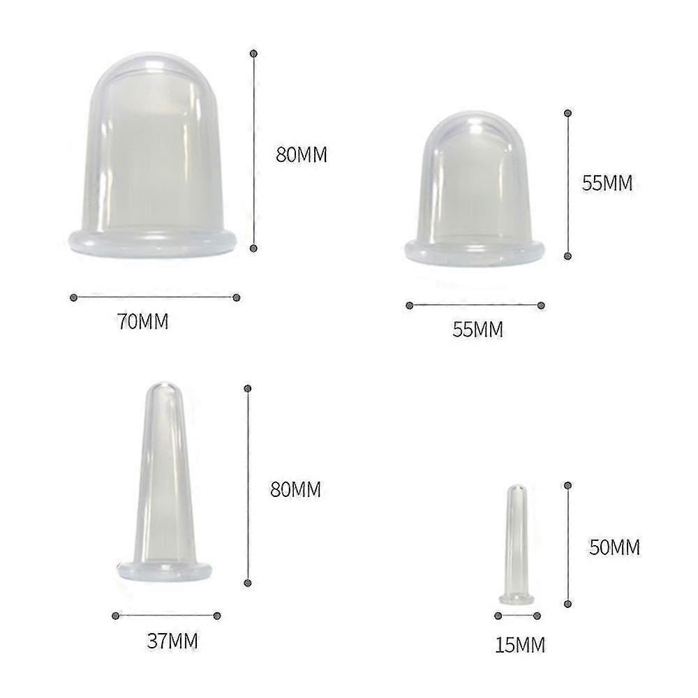 4pcs Silicone Vacuum Cup Cupping Therapy Sets