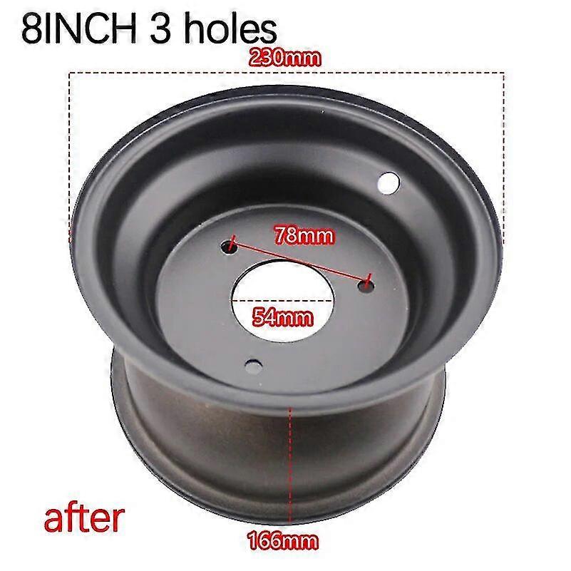 8-tuumainen pieni3 &4-reikäinen rautapyörän napa ATV teräsvanne moottoripyörän etu- ja takapyörät navalla