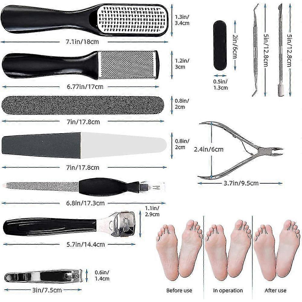 Pedicure Kit 15 In 1, Pedicure Set Foot File Callus Remover Hard