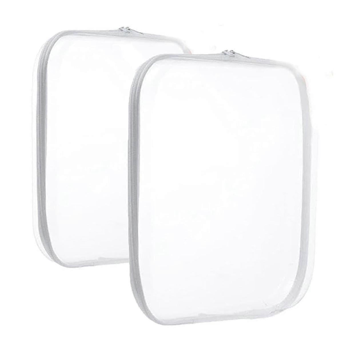 Clear Zippered Hard Pouch, Stackable Storage Bins, Portable Clear Bin Zipper for Cosmetic Toy Stati