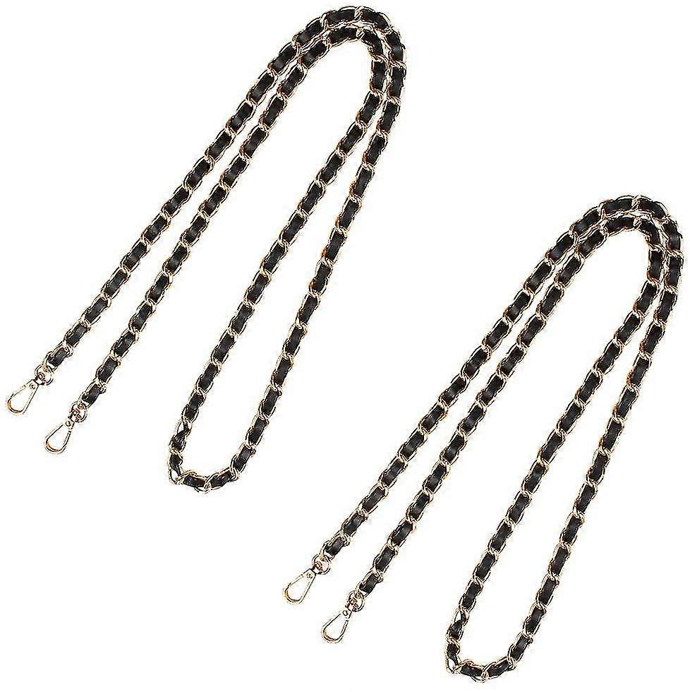 Replacement Handbag Chains 2 Pieces Metal Leather Bag Chains Shoulder Strap