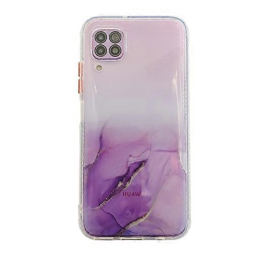 For Huawei P40 Lite Marble Pattern Glittery Powder Shockproof TPU Case
