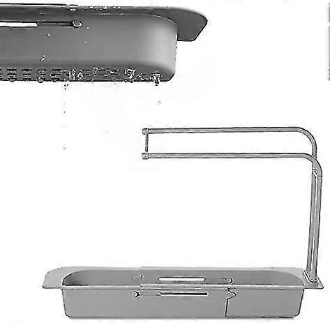 Telescopic Sink Rack, Expandable Storage Drain Basket Holder, Soap Sponge Drip Rack Sink Tray For Home Kitchen (grey)