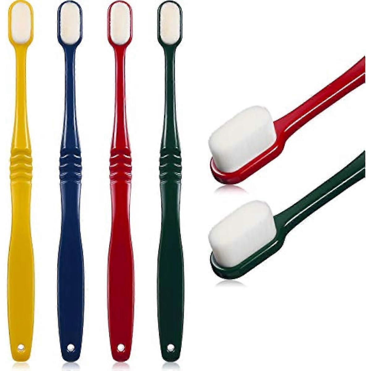 4 Pieces Soft Micro-Nano Manual Toothbrush Extra Soft Bristles Toothbrush with 20 000 Bristles